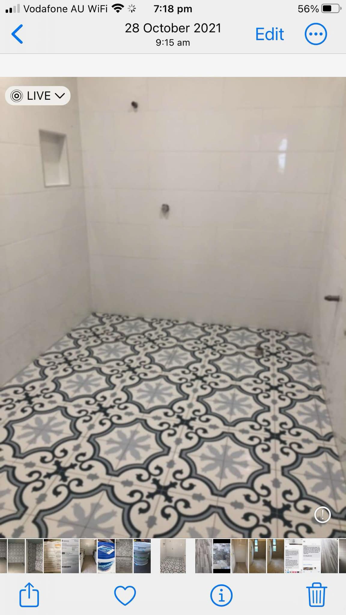 Bathroom tiling project